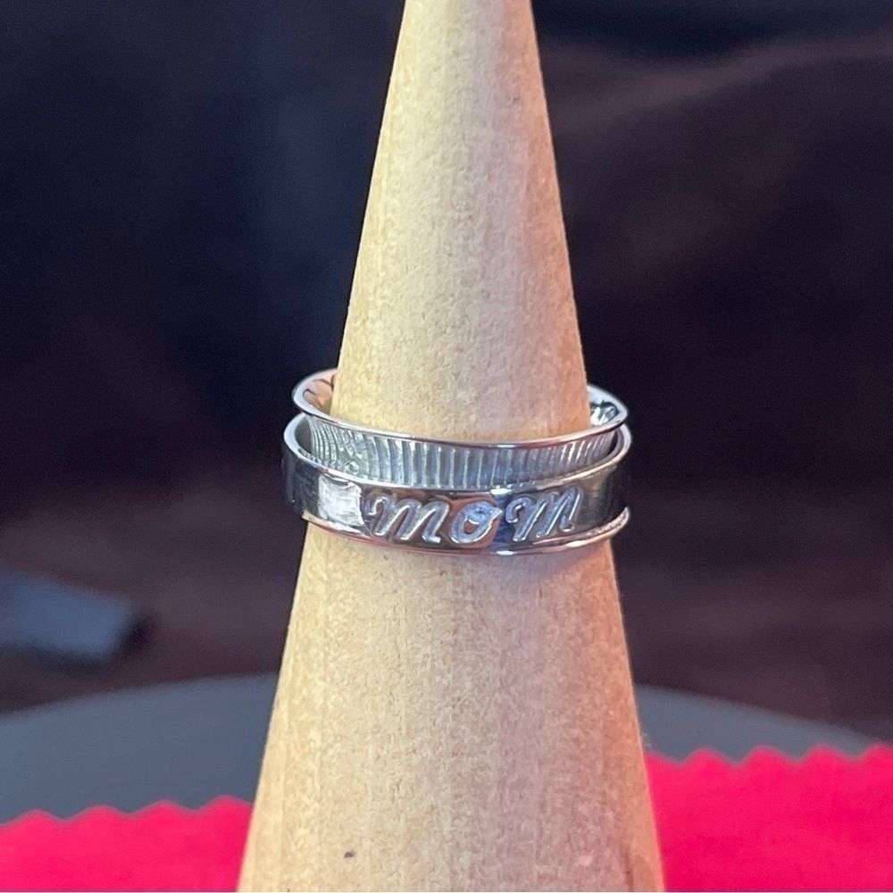 Sterling Silver Stress Relieving Anxiety Spinner Ring Mom Sz6 4g 22$